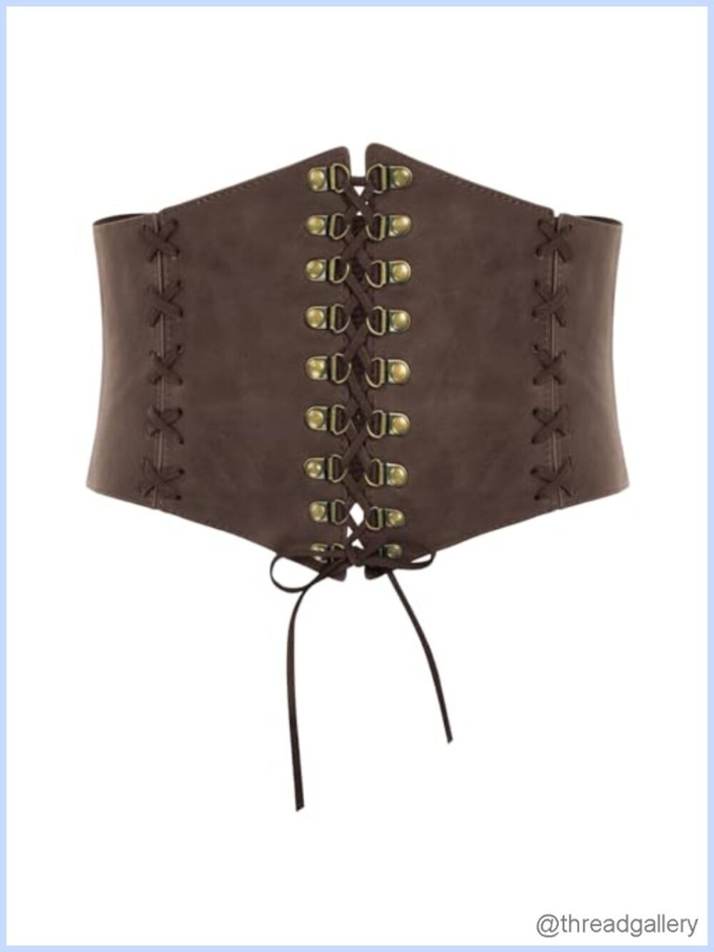 Wide Elastic Waist Belt PU Leather Lace-Up Corset Renaissance Costume